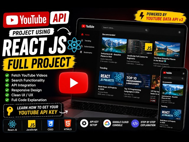 YouTube API Project Using React JS 🔥 | Fetch Videos with YouTube API