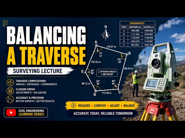 How to Balance a Traverse | Complete Step-by-Step Surveying Lecture