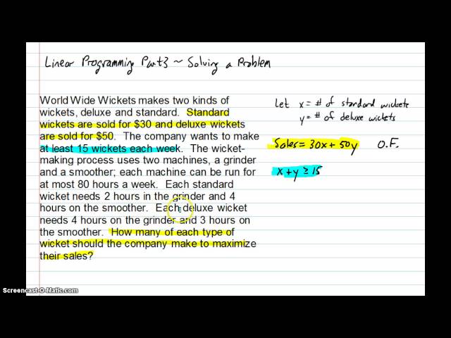 Linear Programming Part 3 - Writing Constraints