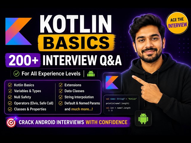 Part 1 : Most Asked Kotlin Interview Questions in MNCs | 200+ Q&A Series | Ace The Interview