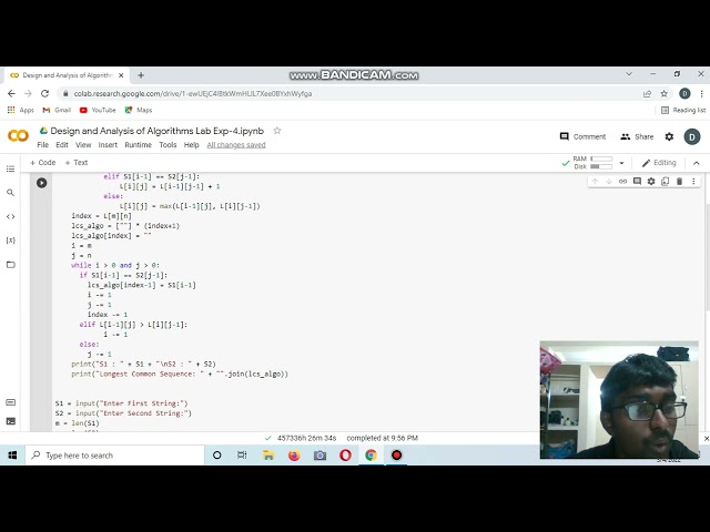 Implement dynamic programming solution for longest common subsequence problem