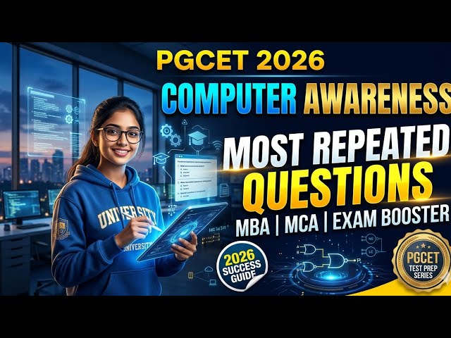 PGCET 2026 | Computer Awareness | Most Repeated Questions (#MBA/#MCA Exam Booster) #pgcet2036