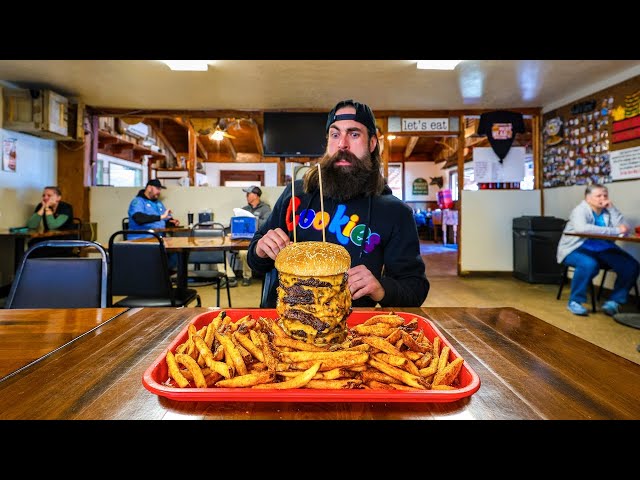 TRYING TO BREAK A BURGER EATING RECORD AT A BARN IN THE MIDDLE OF THE DESERT | BeardMeatsFood