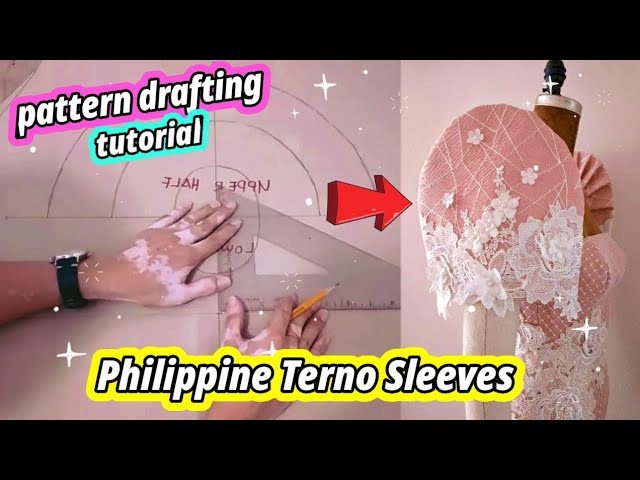✂️ Pt 1 How to Make Filipiniana Sleeves Pattern × Paano Magtahi × Learn How to Sew Filipiniana Dress