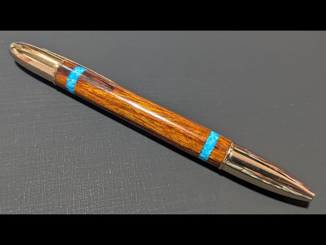 Live: Turning Desert Ironwood with a Turquoise Stone Inlay with Glow Powder Part I