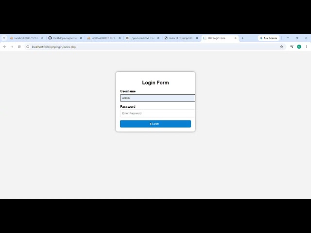 php login form