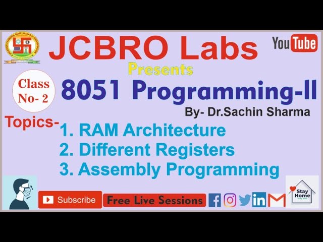 Live: 8051 & Programming in KEIL (2) (RAM, PSW, STACK, Programming)