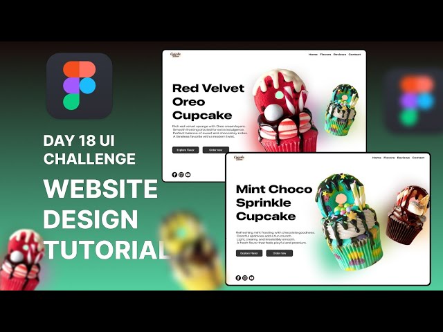100 DAY UI  Animation Challenge - Day 18 | cupcake Website Design in Figma