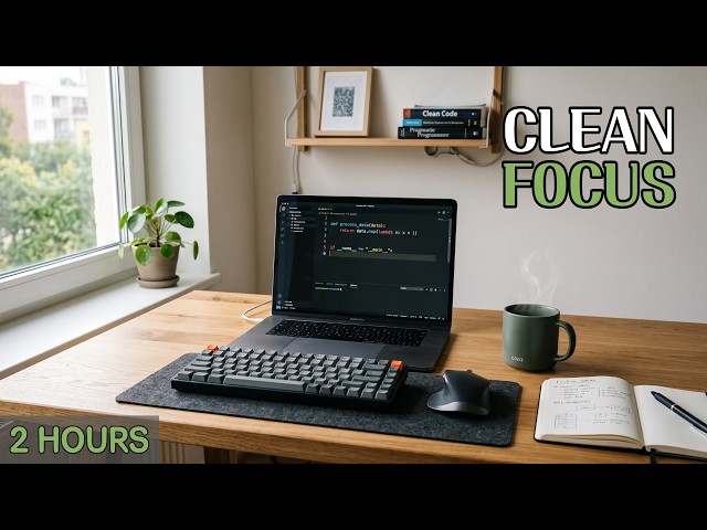 Clean Developer Focus (2 Hours) | Coding Ambient for Deep Work (No Lyrics)