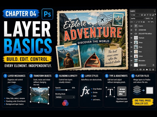 Master the Power of Layers in Adobe Photoshop CC | Chapter 4: Layer Basics