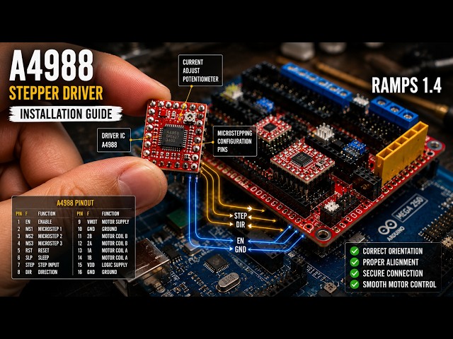 Connecting A4988 Drivers to RAMPS and Arduino Mega: Arduino Mega + RAMPS + A4988