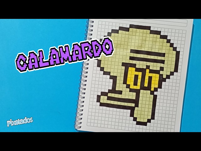 HOW TO DRAW SQUIDWARD from SPONGEBOB step by step PIXEL ART - PIXELADOS