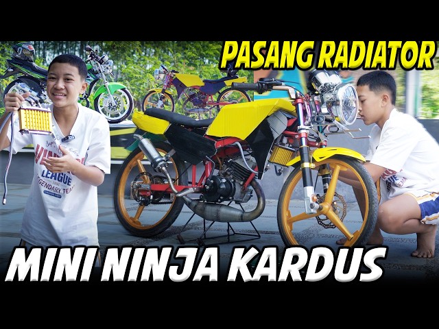 NINJA ORI VS NINJA KARDUS!! NINJA MINI DIMAS PASANG RADIATOR, JADI MAKIN MIRIP?🤔