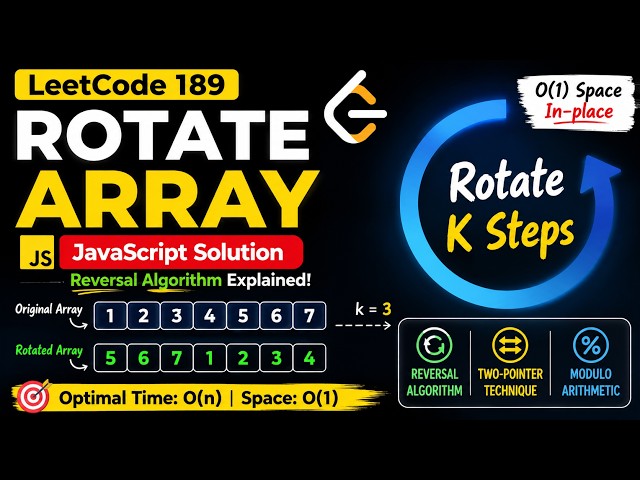 LeetCode 189: Rotate Array (JavaScript) | Reversal Algorithm & O(1) Space Explained!