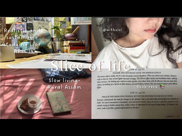 APSC study vlog| Book reco 📖| Sustainable studying| Slow living in Rural Assam 