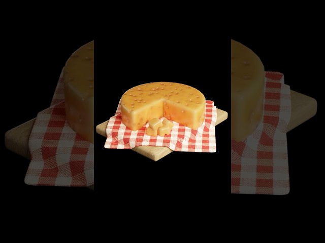 3D modeling cheese 🧀 what to model next?! #3d #blender #tutorial #food #3dmodeling #3dgames