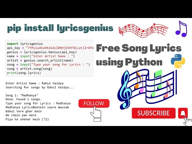 Free Song Lyrics using Python