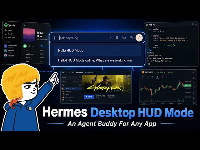 Hermes Desktop HUD Mode: An Agent Buddy For Any App