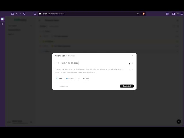 Minimal Task Management Web App