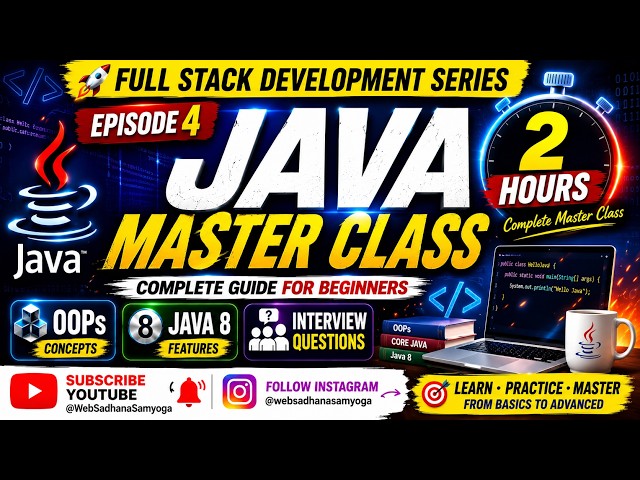 Full Stack Development Series Ep 4 | Java Master Class | OOPs, Java 8 Features & Interview Questions