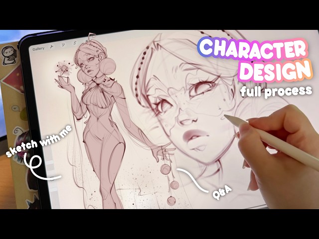 Simple Character Design Process ✎*✧ | sketching on Procreate, new projects and small Q&A