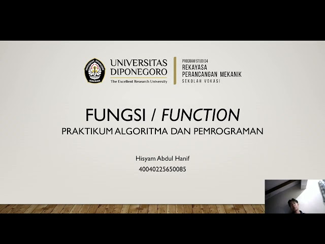 Fungsi / Function | Praktikum Algoritma dan Pemrograman RPM
