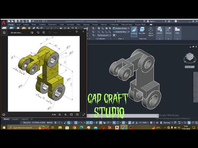 AutoCAD 3D Modeling Tutorial | Complex Mechanical Bracket from 3D Drawing