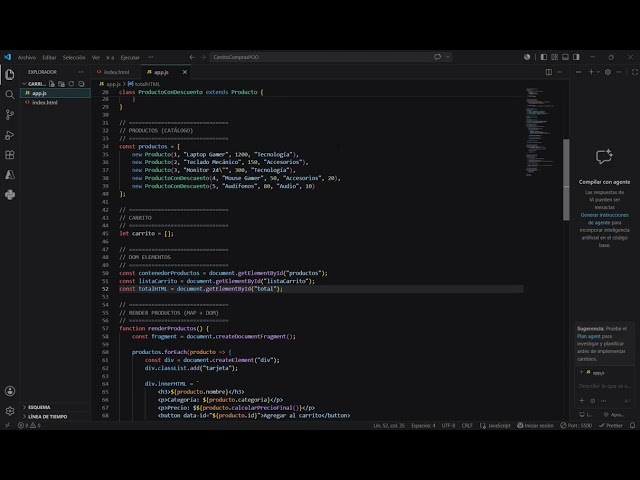 index html   CarritoComprasPOO   Visual Studio Code