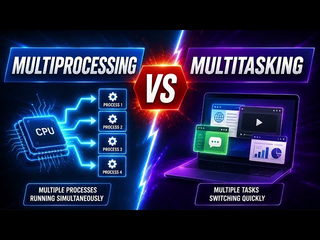 👉 Multiprocessing vs Multitasking Explained | #Multiprocessing #Multitasking