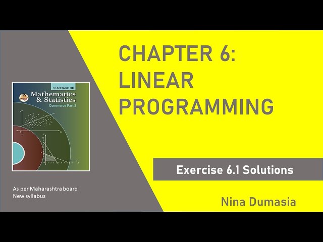 12th Commerce | Linear Programming Exercise 6.1