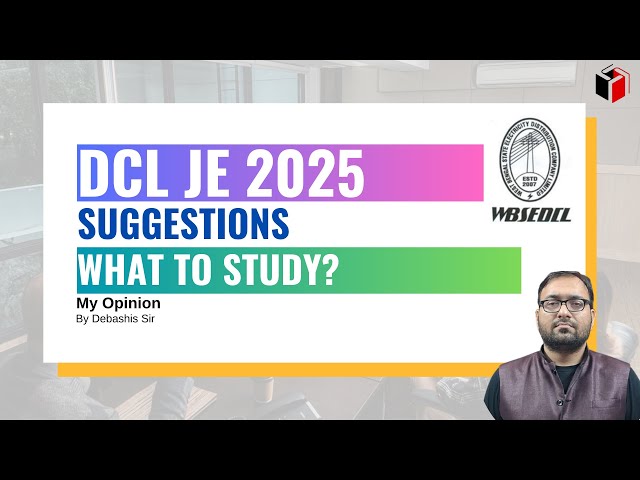 Suggestions I What to Study I WBSEDCL JE Recruitment 2025