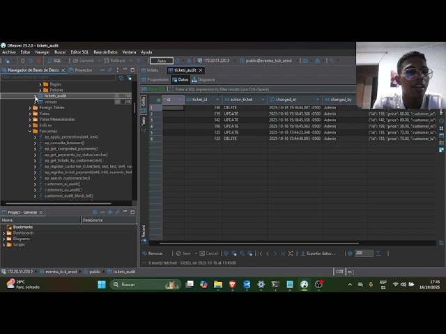Funcionamiento de Triggers en MySQL, Postgres, SQL Server y Oracle