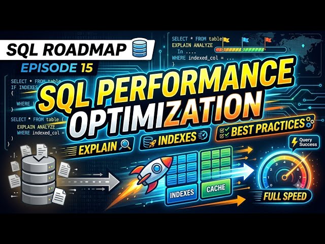 SQL Roadmap Episode 15 — SQL Performance Optimization Explained | EXPLAIN, Indexes & Best Practices