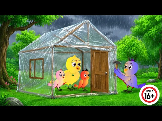 चिड़िया का Plastic polytheneघर|ranu chidiya new cartoon|chidiya cartoon picture|chidiya cartoon story