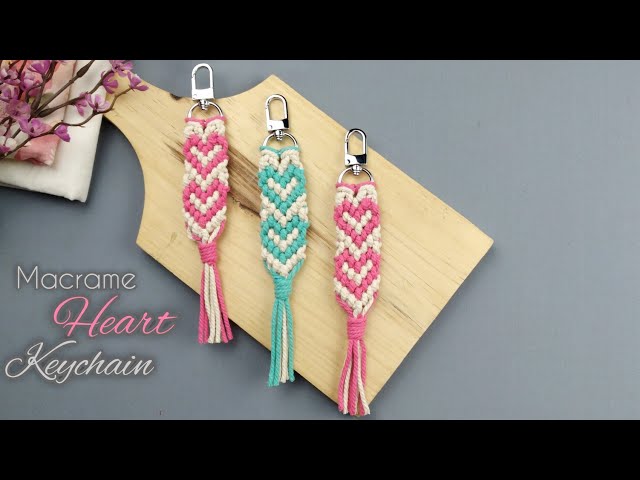 DIY Macrame Heart Keychain | Step By Step Tutorial