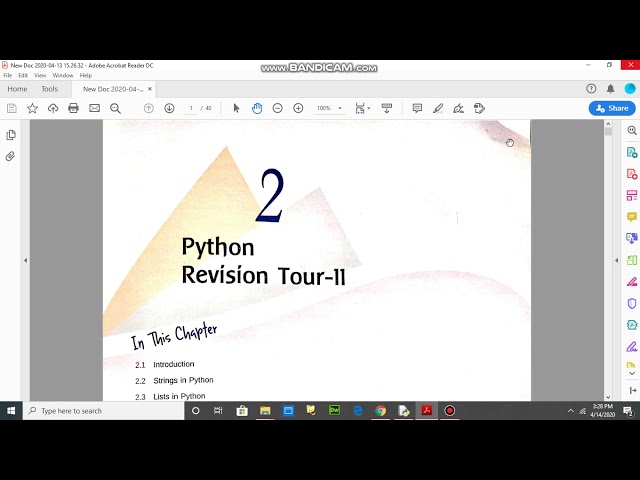 Computer | Python Revision Tour - II | Chapter 2 | Lecture 1 | Class 12