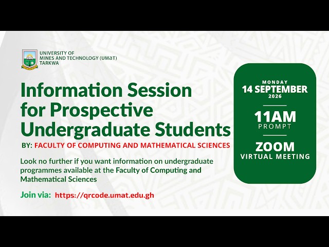 Information Session for Prospective Undergraduate Students — Faculty of Computing & Mathematical Sci