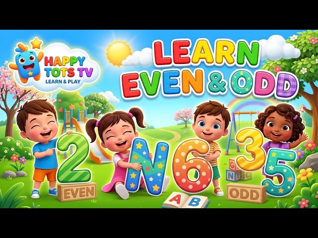Learn Even and Odd Numbers for Kids | Easy Math Learning | Preschool & Kindergarten | Happy Tots TV