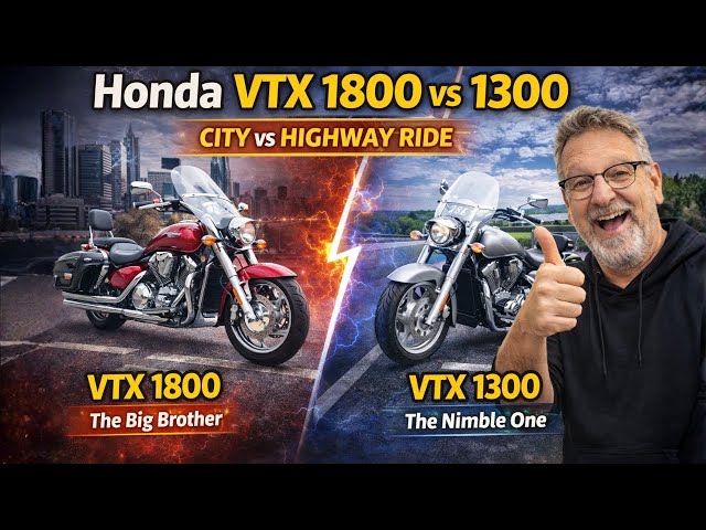 T2E2: Honda VTX 1800 vs 1300 | Prueba en ciudad y carretera