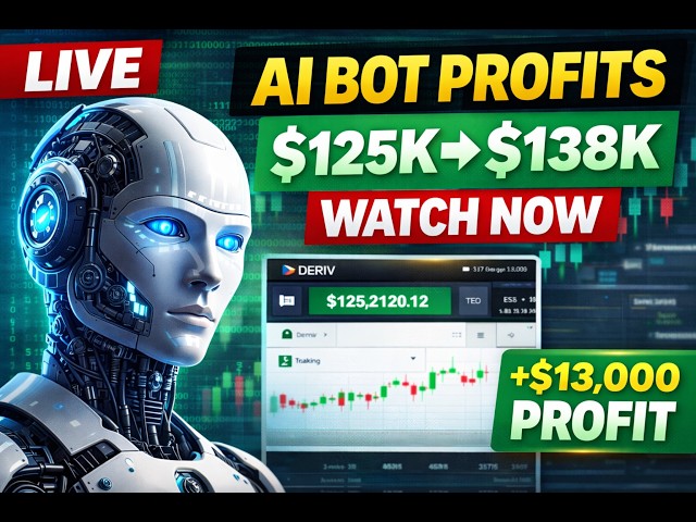 Watch LIVE as My AI Trading Bot Grow $125K to $138K | Live Deriv Trading