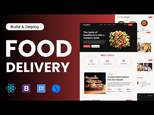 Build and Deploy Fully Responsive Modern Restaurant Food Delivery Website with React JS | Bootstrap5