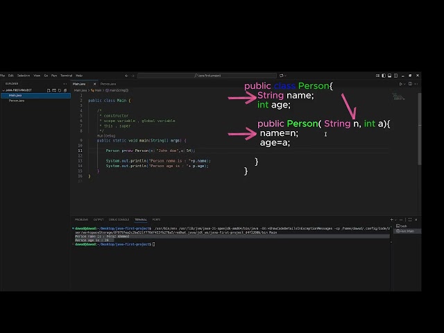 constructor, this, super and scope variables