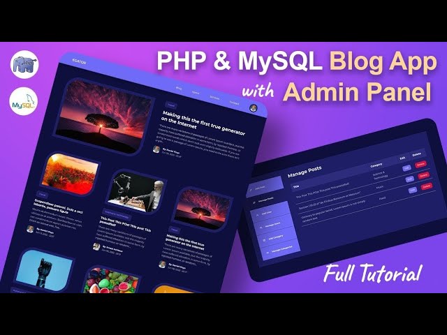 Complete PHP & MySQL Project Tutorial from Scratch Blog App using HTML CSS JavaScript PHP & MySQL