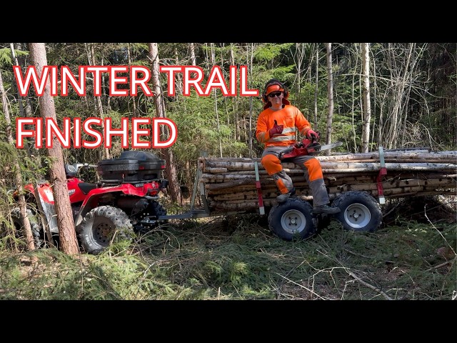 ATV Forestry in Finland | Clearing the Last Timber from My Winter Trail🌲🛻