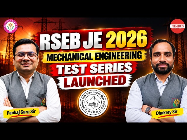 RSEB JE Mechanical Engineering Test Series 2026 Launched 🚀 | Subject Wise + & Full Length Tests