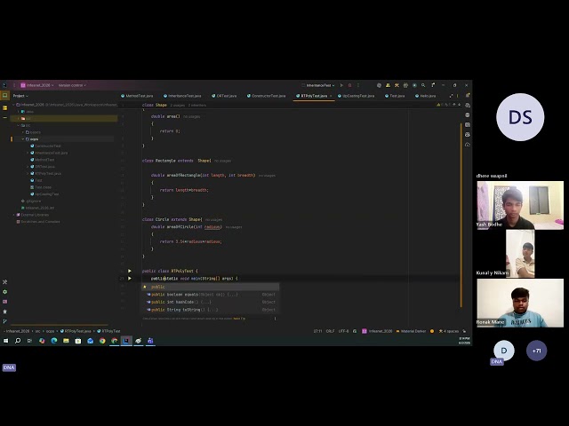 Internship session 6 | Polymorphism in Java Explained with Examples