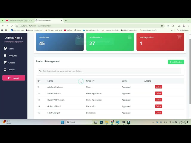 Front-End E-Commerce project using javascript