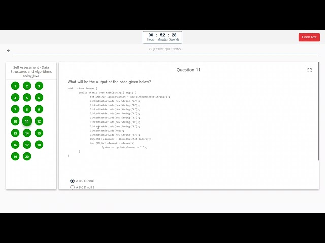 Data Structures and Algorithms using Java Self Assessment Answers Infosys Springsboard 100% correct
