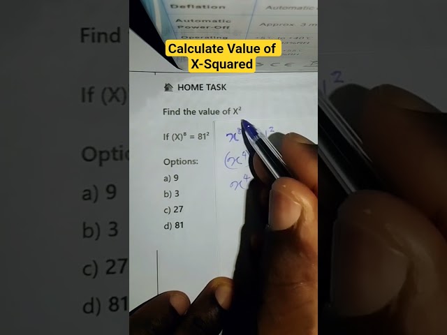Calculate value of X squared in Algebraic Expression #highschoolmath #basicproblems #puremaths