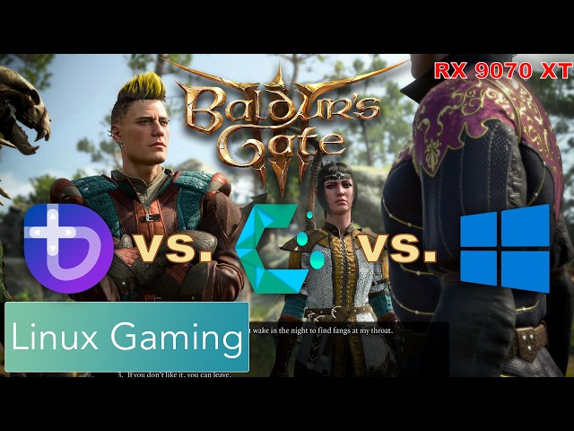 Baldur's Gate 3 Linux Performance (Bazzite vs. CachyOS vs. Windows 11) | RX 9070 XT
